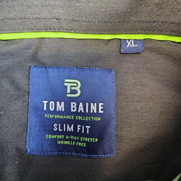 Tom Blaine Shirt Mens XL Black Dotted Button Performance Collection Slim Fit NEW - Picture 8 of 12